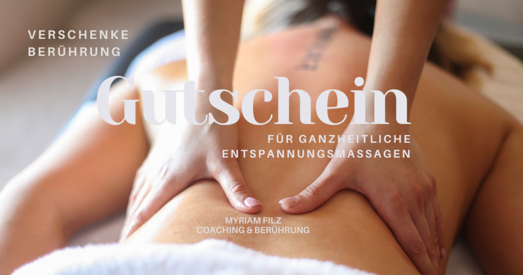 Massagegutschein – ein liebevolles Geschenk, das berührt. Verschenke eine Massage in meiner Praxis in Hamburg Eimsbüttel.
Klicke auf das Bild für weitere Infos und Buchung. 